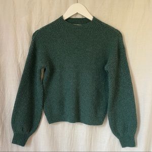 Pink Rose teal mock neck soft sweater women’s small